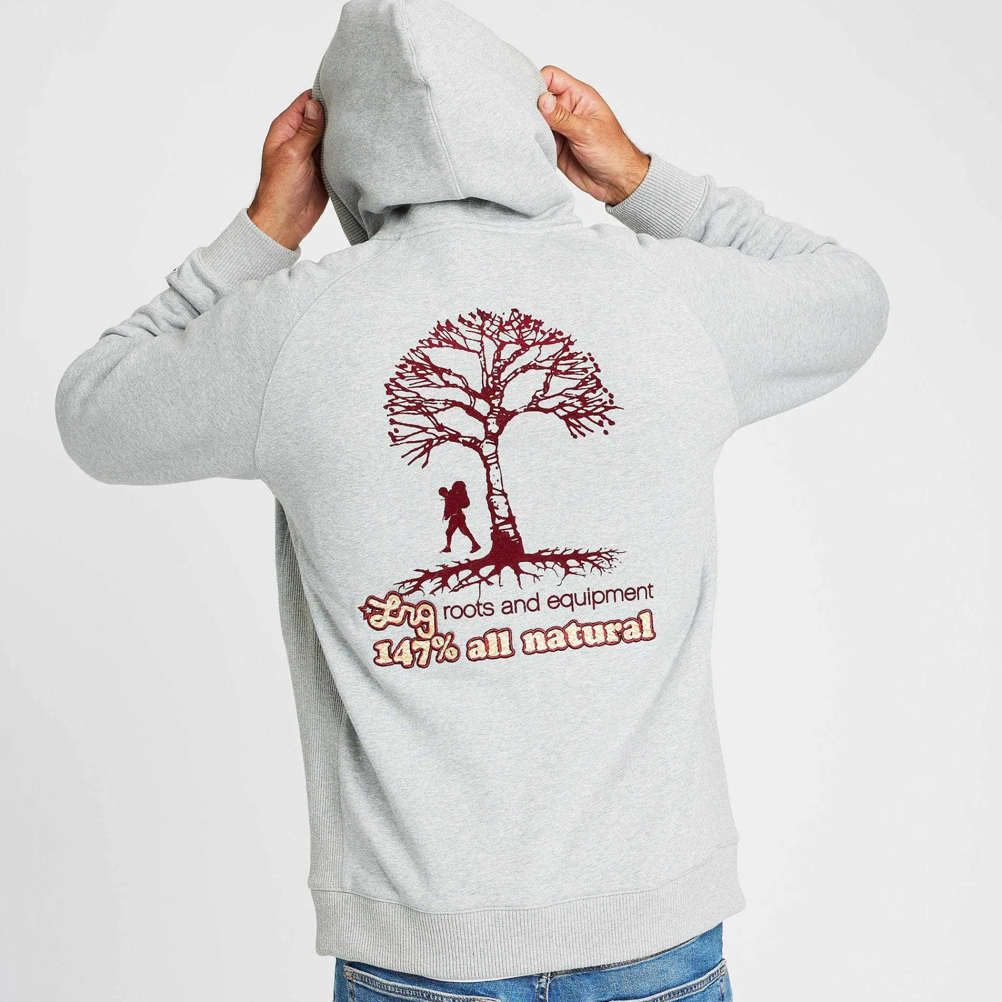 LRG 147 Sudadera Con Capucha Y Cremallera Totalmente Natural-Hombres Herencia