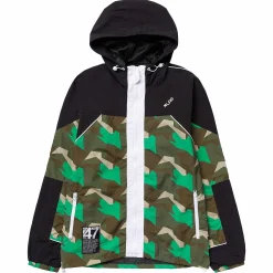 LRG Chaqueta Cortavientos Con Diseno Geometrico Levantado-Hombres Ropa De Calle