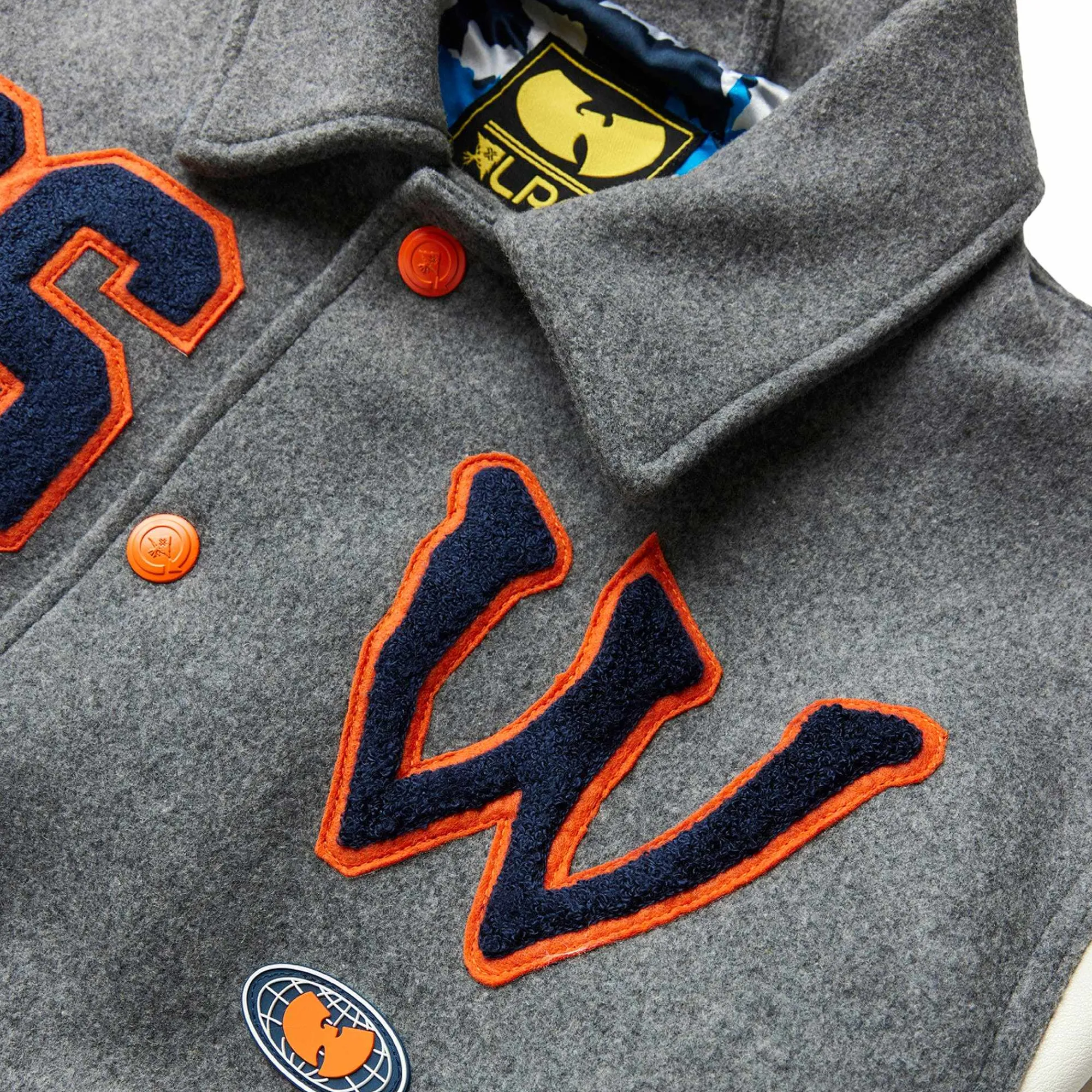 LRG Chaqueta Universitaria De Lana Color Crema De Wu Tang X -Hombres Ropa De Calle