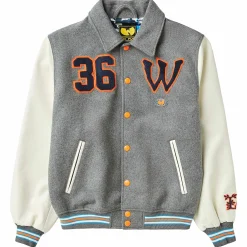 LRG Chaqueta Universitaria De Lana Color Crema De Wu Tang X -Hombres Ropa De Calle