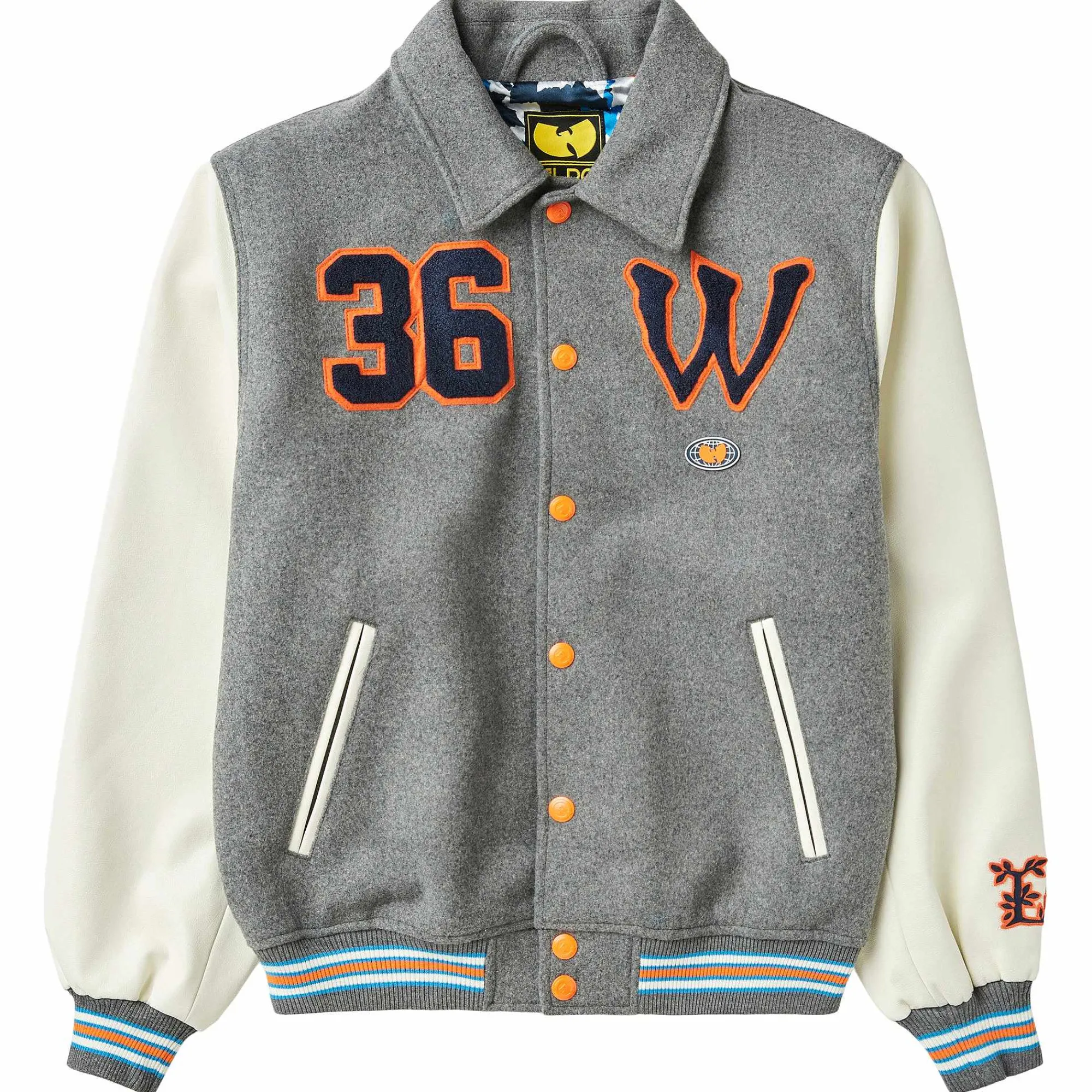 LRG Chaqueta Universitaria De Lana Color Crema De Wu Tang X -Hombres Ropa De Calle