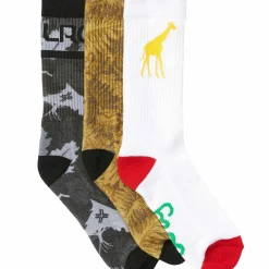 LRG Pack De 3 Calcetines Con Diseno De Jirafa Y Hojas-Hombres Medias